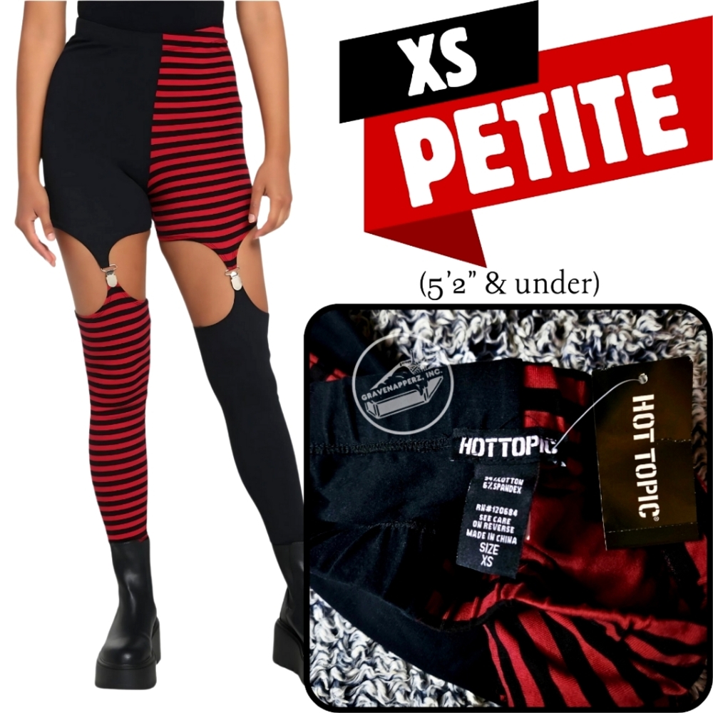 NEW Deadstock Hot Topic Garter Leggings PETITE XS Junior Women's Goth Punk